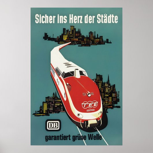 Deutsche Bahn TEE Plakat Vintage Hochgeschwindigke (Vorne)