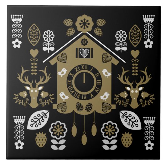 Deutsche Bauernmalerei Kunst Fliese (Vorderseite)