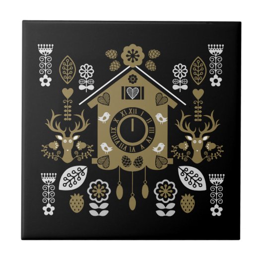 Deutsche Bauernmalerei Kunst Fliese (Vorderseite)