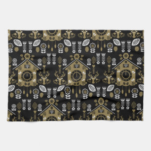 Deutsche Bauernmalerei Kunst Geschirrtuch