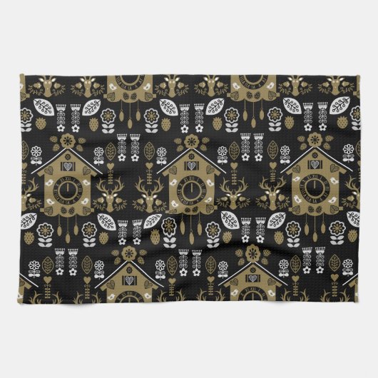 Deutsche Bauernmalerei Kunst Geschirrtuch (Horizontal)