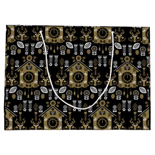 Deutsche Bauernmalerei Kunst Große Geschenktüte (Rückseite)