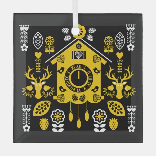 Deutsche Bauernmalerei Kunst Ornament Aus Glas (Vorderseite)