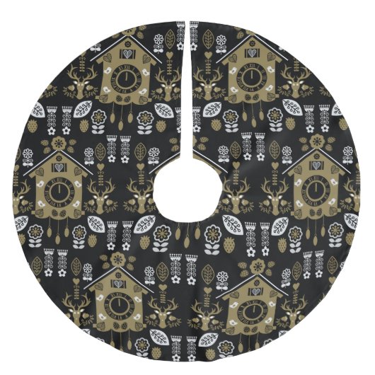 Deutsche Bauernmalerei Kunst Polyester Weihnachtsbaumdecke (Vorderseite)