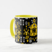 Deutsche Bauernmalerei Kunst Tasse (Vorderseite Links)