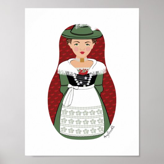 Deutsche, bayerische Matrjoschka-Plakat Poster (Vorne)