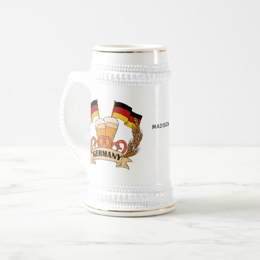 Deutsche Bier-Name-Tassen Bierglas (Vorderseite Links)