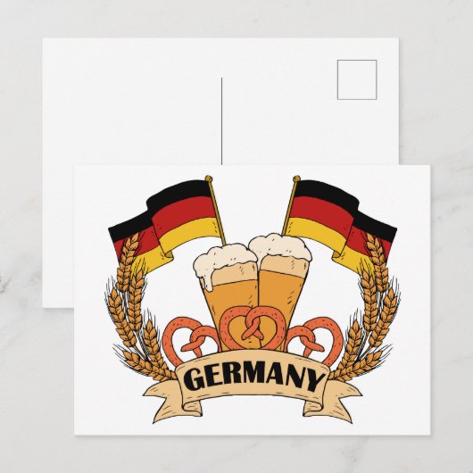 Deutsche Bierpostkarte Postkarte (Vorne/Hinten)