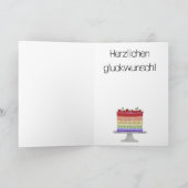 Deutsche Birthday Rainbow Color Pride Cake Karte (Innenseite)