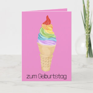 Deutsche Birthday Rainbow Gay Pride Ice Creme Karte