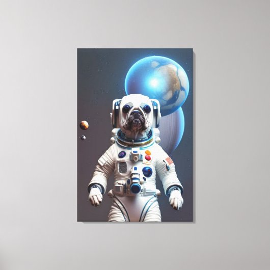 Deutsche Boxer Astronautin Canvas Print Leinwanddruck (Vorderseite)