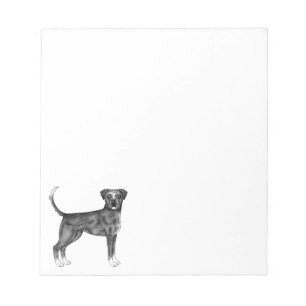Deutsche Boxer-Hund-Illustration in Schwarzweiß Notizblock