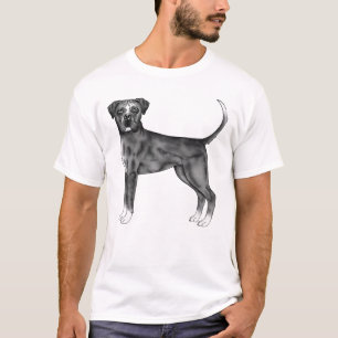 Deutsche Boxer-Hund-Illustration in Schwarzweiß T-Shirt