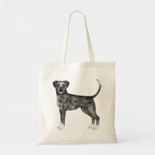 Deutsche Boxerdog-Illustration in Schwarz und Weiß Tragetasche