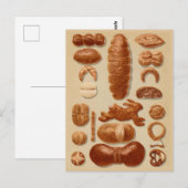 Deutsche Breads Illustration aus Vintagem Kochbuch Postkarte (Vorne/Hinten)