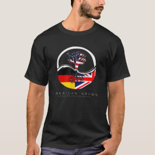 Deutsche britische Roots American Grown mit Flagge T-Shirt