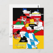 Deutsche Bundesländer Postkarte (Vorne/Hinten)