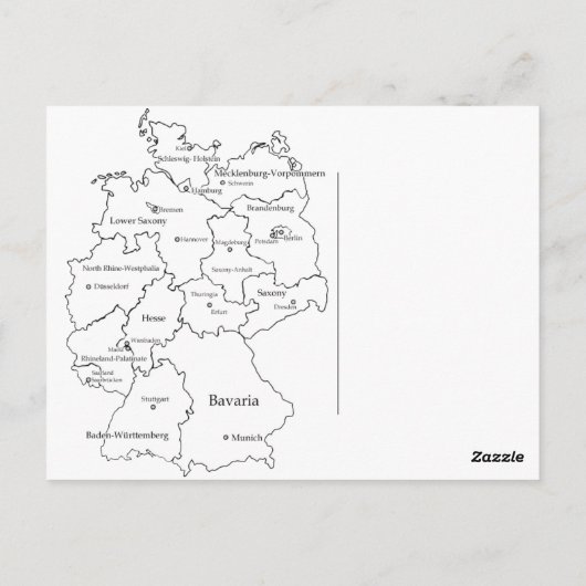 Deutsche Bundesländer Postkarte (Rückseite)