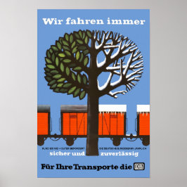 Deutsche Bundesstaatliche Eisenbahn Vintage Reisep Poster