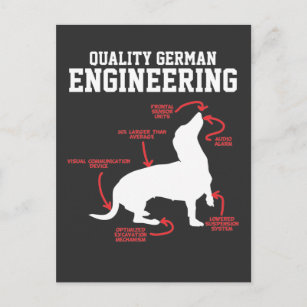 Deutsche Dackel Hund Weiner Engineering Funny Pupp Postkarte