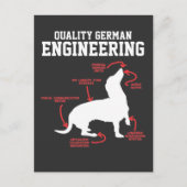 Deutsche Dackel Hund Weiner Engineering Funny Pupp Postkarte (Vorderseite)