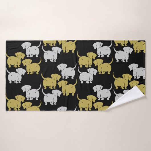 Deutsche Dackel-Hundsmuster Badehandtuch (Badehandtuch)