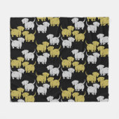 Deutsche Dackel-Hundsmuster Fleecedecke (Vorderseite (Horizontal))