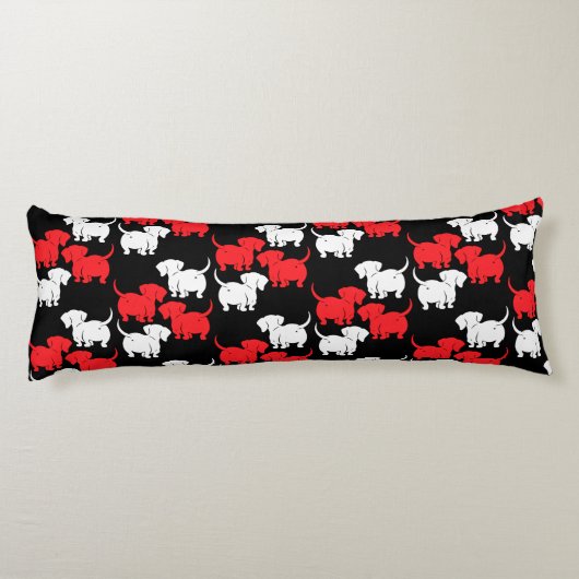 Deutsche Dackel-Hundsmuster Seitenschläferkissen (Rückseite)