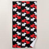 Deutsche Dackel-Hundsmuster Strandtuch (Vorderseite)