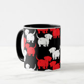 Deutsche Dackel-Hundsmuster Tasse (Vorderseite Links)