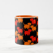 Deutsche Dackel-Hundsmuster Zweifarbige Tasse (Mittel)