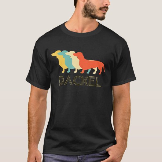 Deutsche Dackel Vintag Retro Dog Eigentümer T-Shirt (Vorderseite)