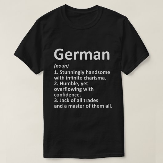 DEUTSCHE Definition Personalisiert Name Funny Birt T-Shirt (Design vorne)
