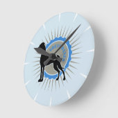 Deutsche Dogge auf blau elegant Runde Wanduhr (Winkel)
