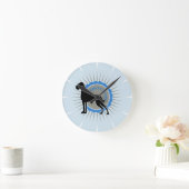 Deutsche Dogge auf blau elegant Runde Wanduhr (Zuhause)