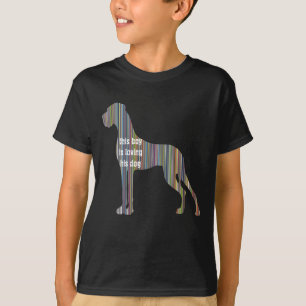 Deutsche Dogge aus farbenfrohen Streifen T-Shirt