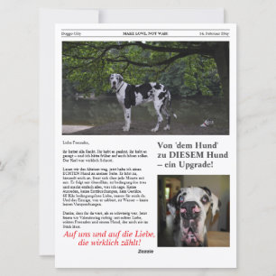 Deutsche Dogge Beste Freundin Valentinstag Zeitung Feiertagskarte