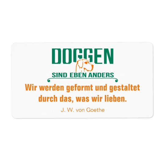 Deutsche Dogge Briefaufkleber (Vorne)