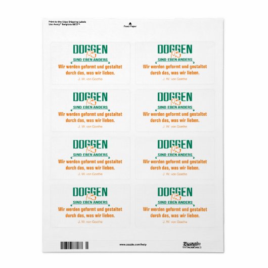 Deutsche Dogge Briefaufkleber (Vorne)