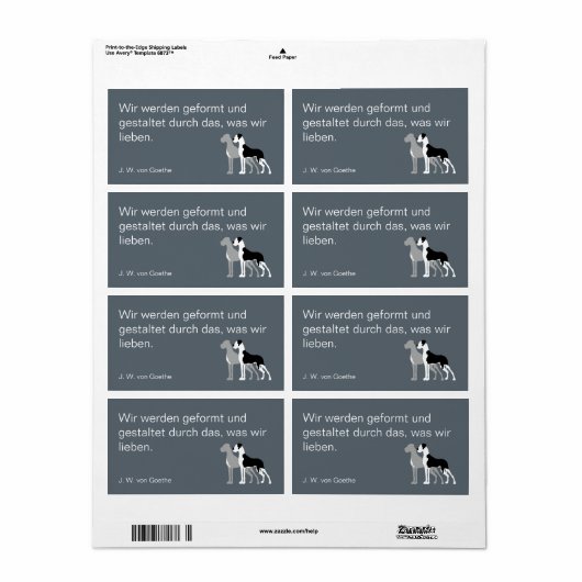 Deutsche Dogge Briefaufkleber (Vorne)