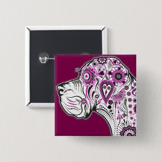 Deutsche Dogge Button (Vorne & Hinten)