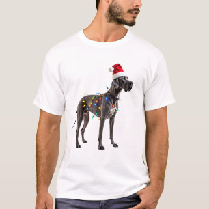 Deutsche Dogge Feiertags Weihnachtslicht  (1) T-Shirt