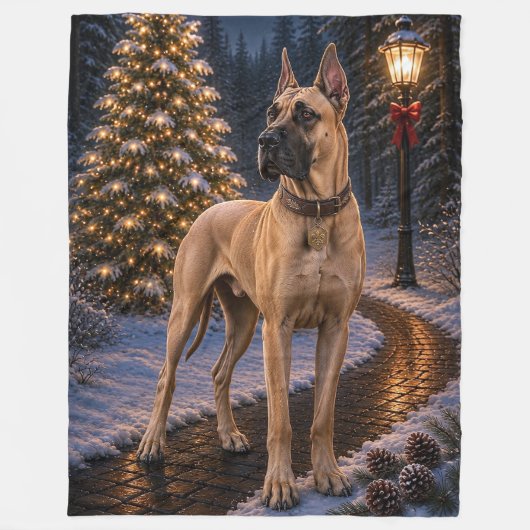 Deutsche Dogge Ferien Fleecedecke (Vorderseite)