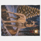 Deutsche Dogge Ferien Fleecedecke (Vorderseite (Horizontal))