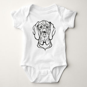 Deutsche Dogge Gesicht Baby Strampler