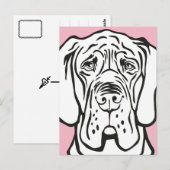 Deutsche Dogge Gesicht Postkarte (Vorne/Hinten)