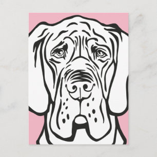 Deutsche Dogge Gesicht Postkarte