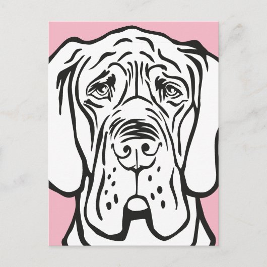 Deutsche Dogge Gesicht Postkarte (Vorderseite)