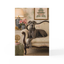 Deutsche Dogge Grandmillennial Designer-Hundekarte