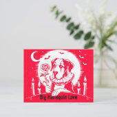 Deutsche Dogge "GROSSE LIEBE" Postkarte (Stehend Vorderseite)
